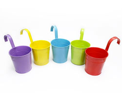 5 Colored Flower Pots Set